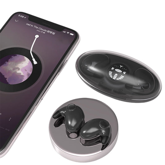 Invisible Sleep Earphone Wireless Bluetooth 5.3 Headphones Hidden Earbuds with Charging Case Black
