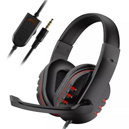 Wired Gaming Headset Head-Worn Headphone with Microphone for PS4 PS5 XBOX SWITCH Red