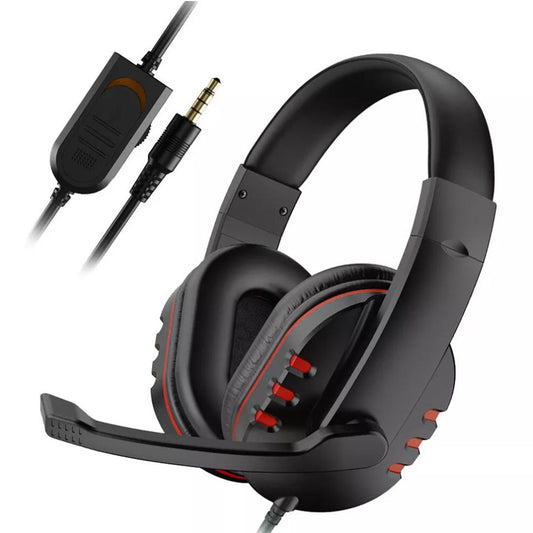 Wired Gaming Headset Head-Worn Headphone with Microphone for PS4 PS5 XBOX SWITCH Red