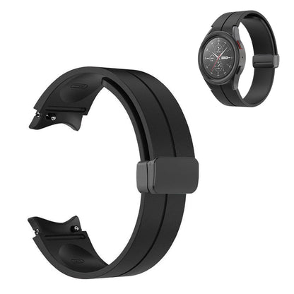 Magnetic Watch Band Silicone Strap for Samsung Galaxy Watch 4/5/5Pro/6 Black