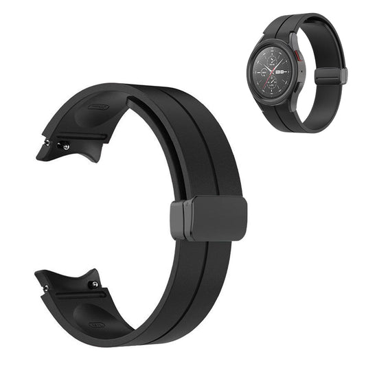 Magnetic Watch Band Silicone Strap for Samsung Galaxy Watch 4/5/5Pro/6 Black