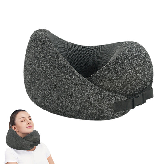 Memory Foam Pillow for Sleep Travel Neck Pillow with Storage Bag Dark Grey