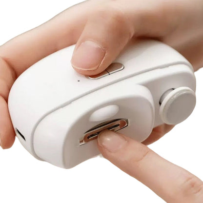 2-in-1 Electric Nail Clipper and Nail Polisher Portable Grooming Tool White