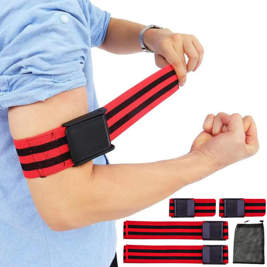 BFR Bundle Booty Resistance Bands Blood Flow Restriction Straps for Glute and Hip Exercising Fitness Red