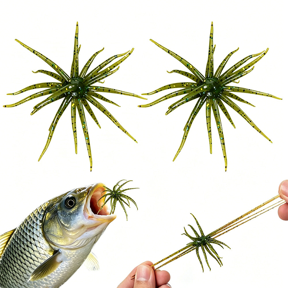 2 PCS Lifelike Floating Sea Urchin Soft Bait- Green