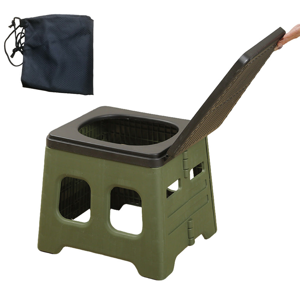 Portable Folding Toilet for Camping and Travel Green