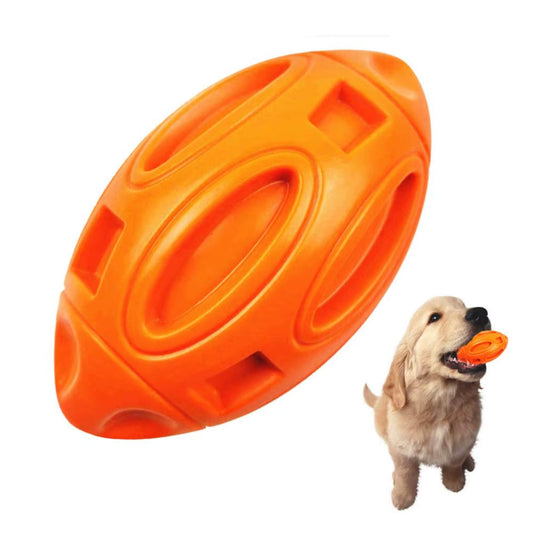 Puppy Chew Ball With Squeaker Dog Chew Toys Squeaky Dog Toys For Aggressive Chewers Orange
