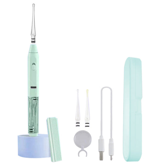 LED Lighted Ear Cleaner Kit USB Rechargeable Ear Wax Removal Tool Green