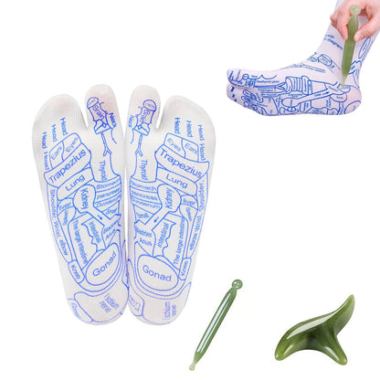 Pair of Reflexology Socks with Trigger Point Massage Tools Foot Massage