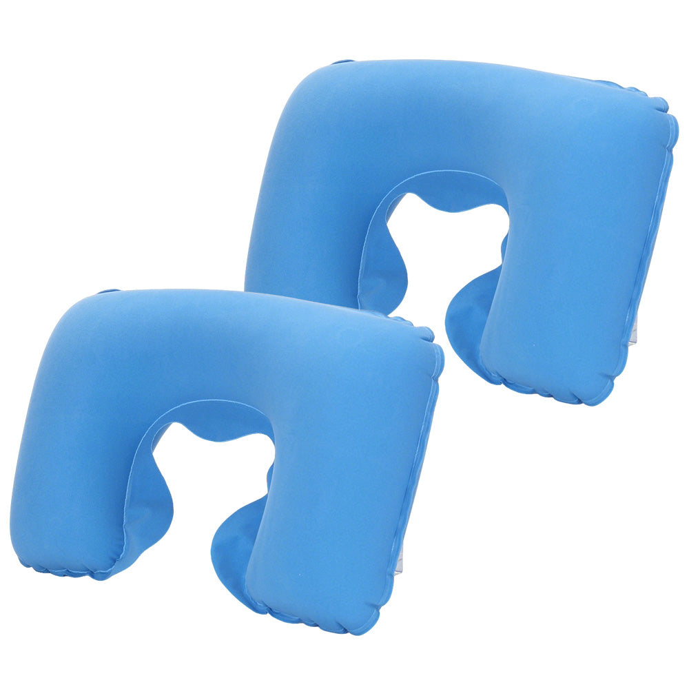 2 Pack Inflatable Travel Neck Pillow-Dark Blue