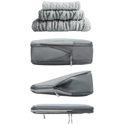 4Pcs Compression Packing Cubes Travel Luggage Storage Bags Organizers Grey