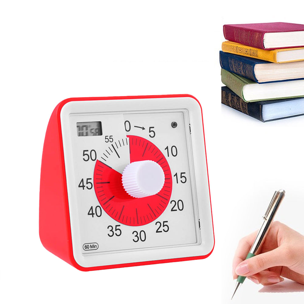 60-Minute Visual Timer Countdown Timer Time Management Tool for Sports Studying Red