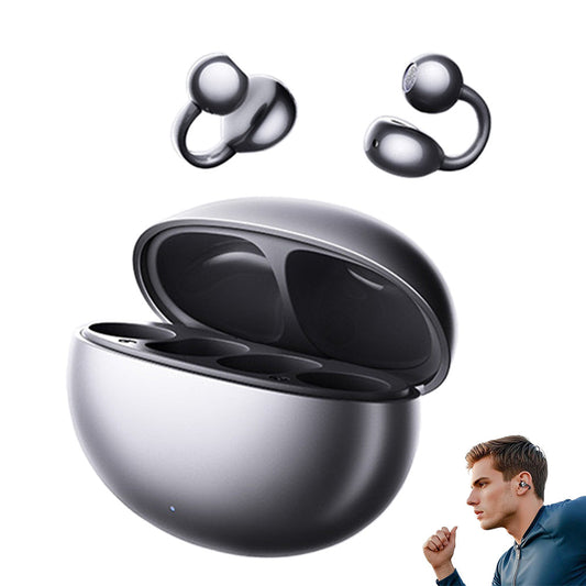 Bluetooth Clip-on Earbuds Wireless Open Ear Earbuds for Sports Workout Black