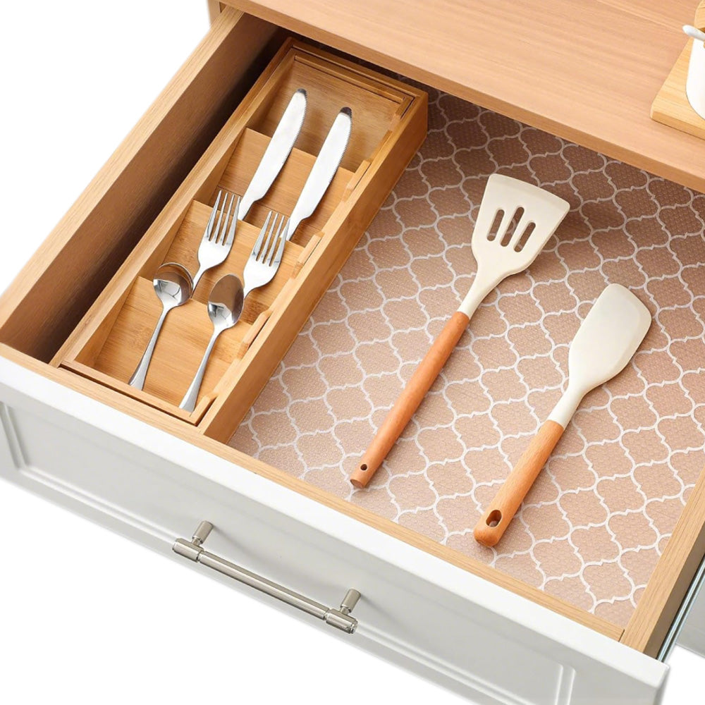 Thick Waterproof Shelf Liner for Kitchen Cabinets Refrigerator & Vanity Drawers Style 1