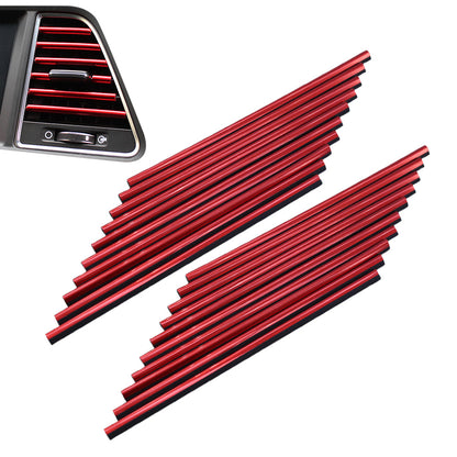 20 Pack Car Interior Air Vent Decorative Trim Strip-Red