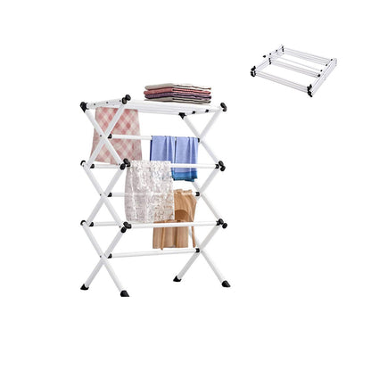 3-Tier Clothes Drying Rack Folding Multi-Functional  Laundry Hanger Stand