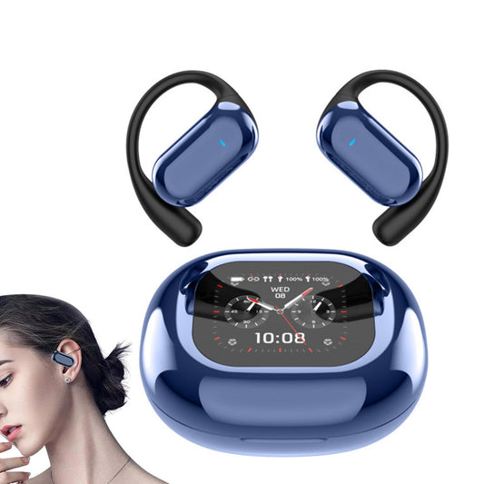 144-Language AI Translating Earbuds Bluetooth Open Ear Headphone Translation Device for Travel Business Learning Blue