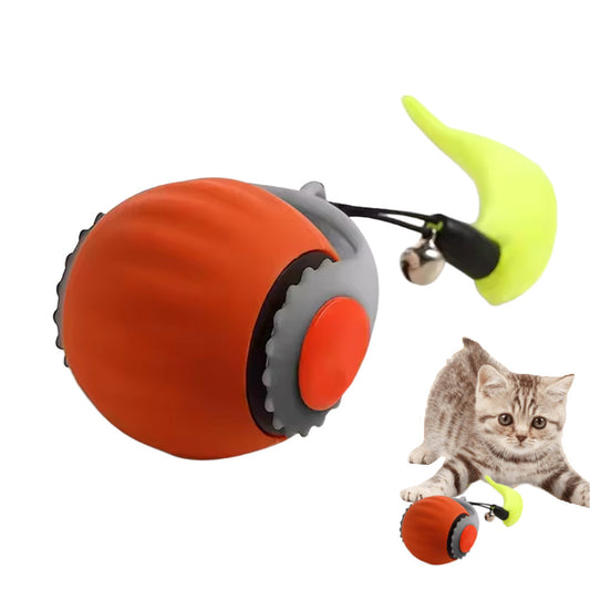 2-Mode Automatic Moving Ball Toy for Cats USB Rechargeable Interactive Cat Toy Orange