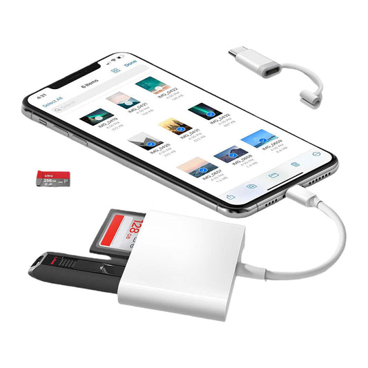 SD TF Card Reader Memory Card Reader with USB Camera Adapter Plug and Play Adapter for Android Type-C Phone