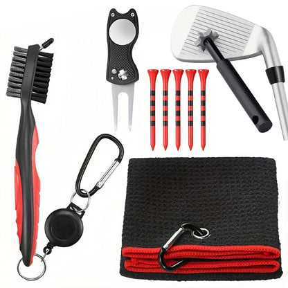 Golf Club Cleaning Kit Groove Cleaning Set Golf Accessories Red