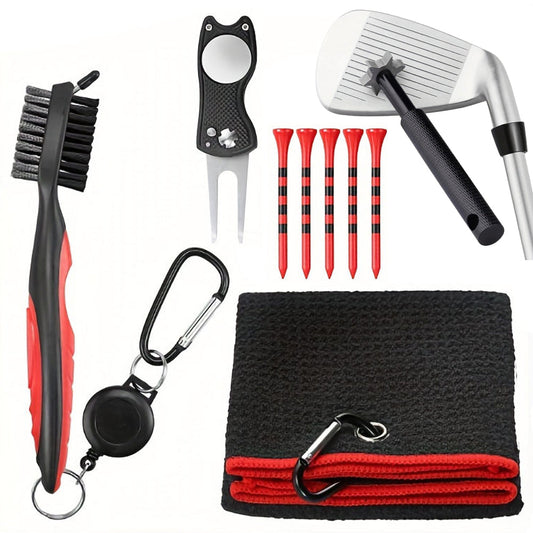 Golf Club Cleaning Kit Groove Cleaning Set Golf Accessories Red