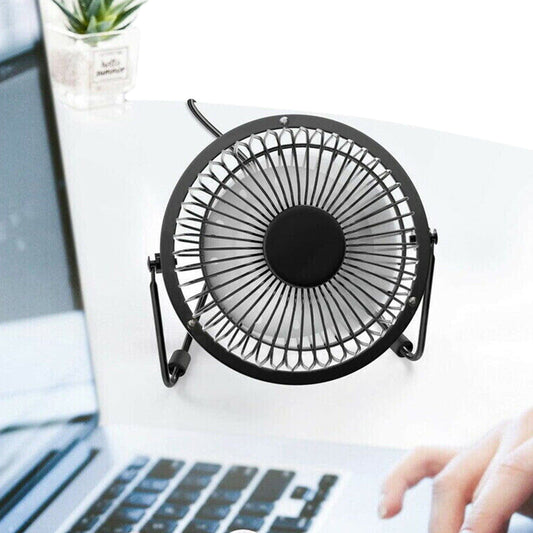 USB Powerful Silent Desktop Fan Small Cooling Fan - 4 inch Black