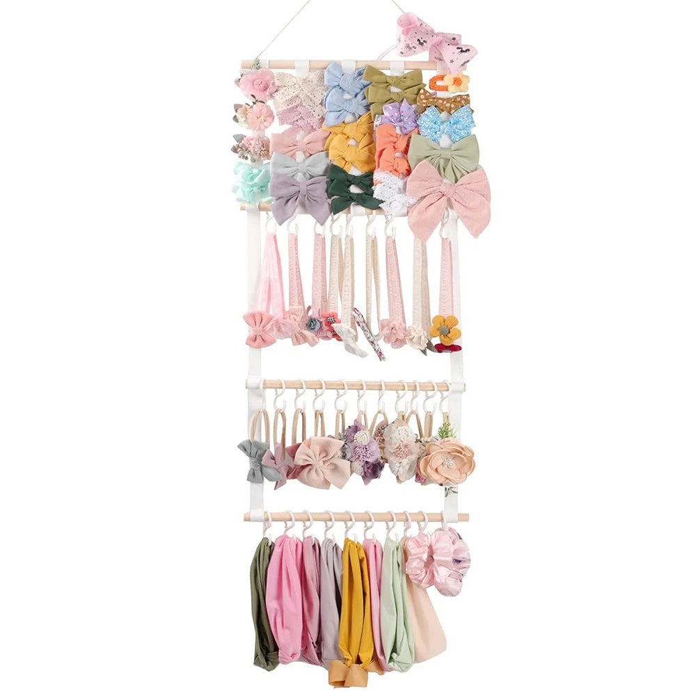 Headband and Hair Bow Organizer for Girls Bow Hanger for Hair Accessories White
