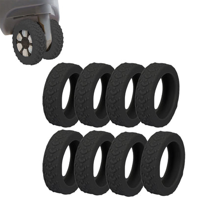 Set of 8Pcs Luggage Wheel Covers Silicone Suitcase Wheel Protectors Black