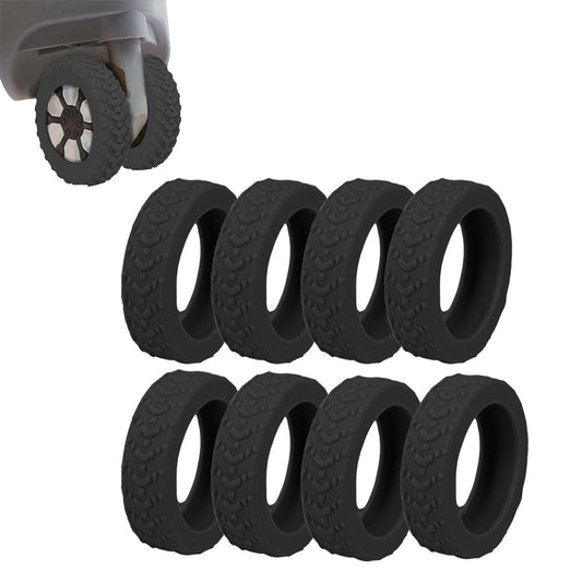 Set of 8Pcs Luggage Wheel Covers Silicone Suitcase Wheel Protectors Black