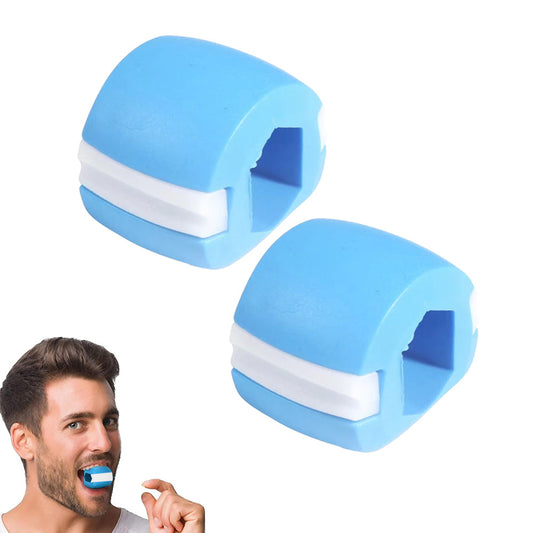 Set of 2Pcs JawLine Exercise Facial Jaw Muscle Exerciser Neck Face Toning Tool Blue