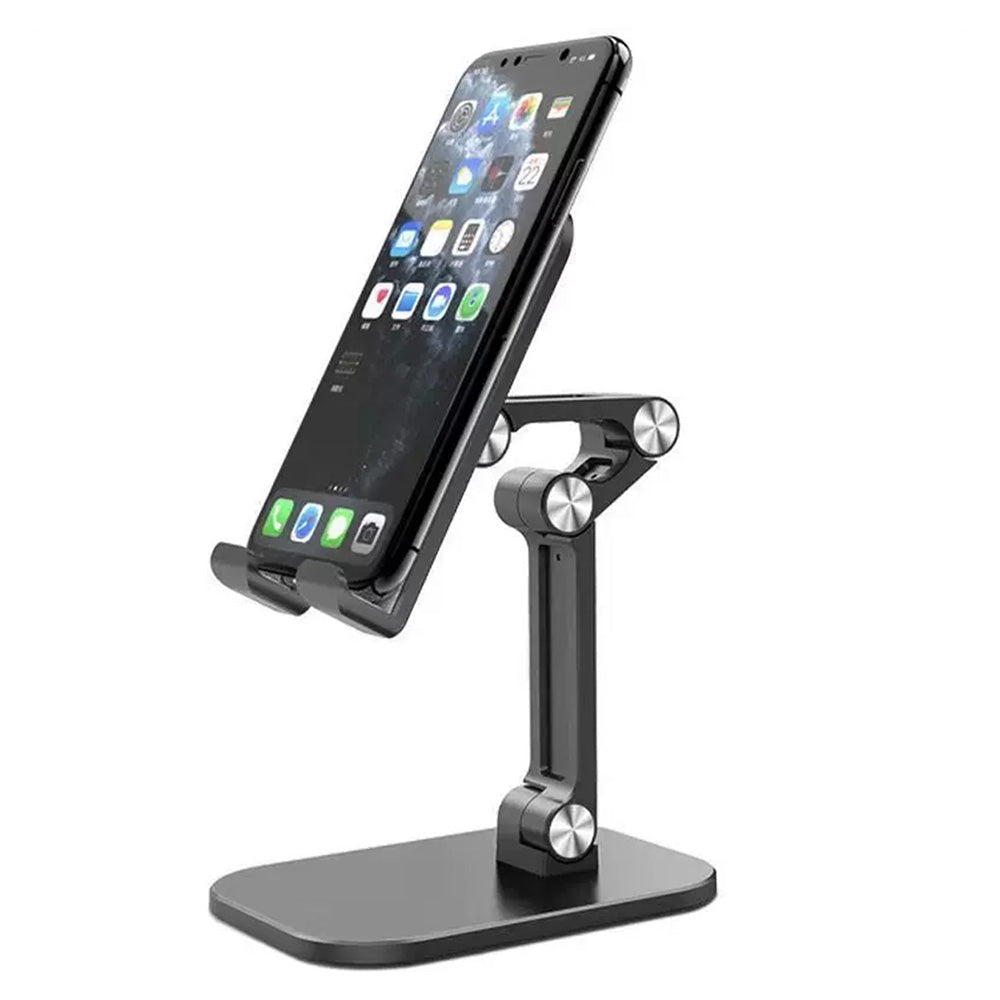 Adjustable Phone Stand Holder Foldable Tablet Desktop Stand Portable Wide Compatibility Black