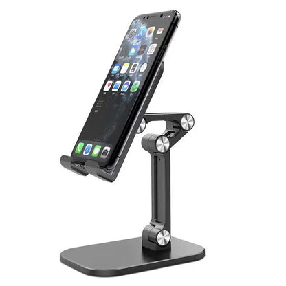 Adjustable Phone Stand Holder Foldable Tablet Desktop Stand Portable Wide Compatibility Black