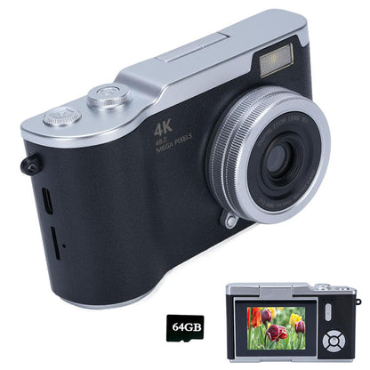 HD 1080P Retro Digital Camera with 2.4-inch Flip Screen for Photos & Video Black