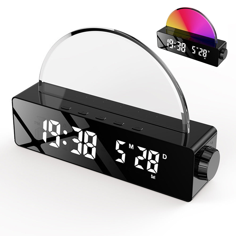 Sunrise Alarm Clock with LED Mood Light & Smart Wake-Up Function Black