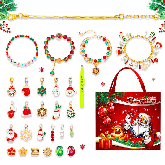 Christmas Advent Calendar Bracelet ¨C Blind Box DIY Charm Bracelet Gift Kit Style 1