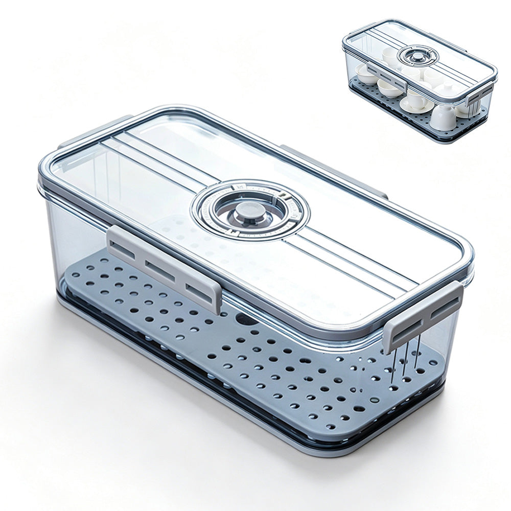 Transparent Bread Box with Timer Drainboard Lid