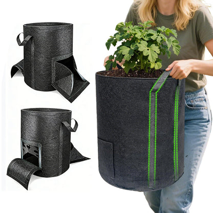2Pcs 15-Gallon Potato Grow Bag with Harvest Window Breathable Fabric Planter