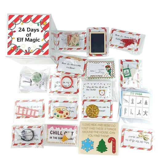 24 Days Christmas Countdown Elf Magic Kit Xmas Elf Activities Props Blind Box