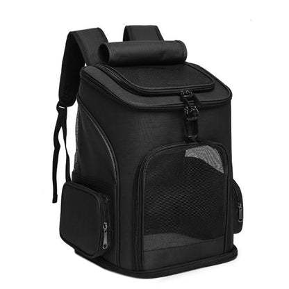 Expandable Cat Backpack Carrier Breathable Large Comfort Space for Small Pet Black