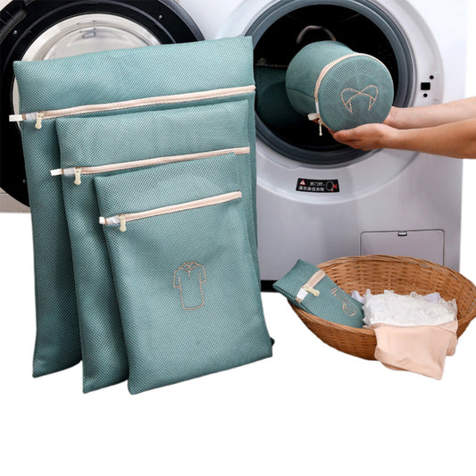 6Pcs Set Mesh Washing Bags Laundry Bags Clothes Wash Bags Green