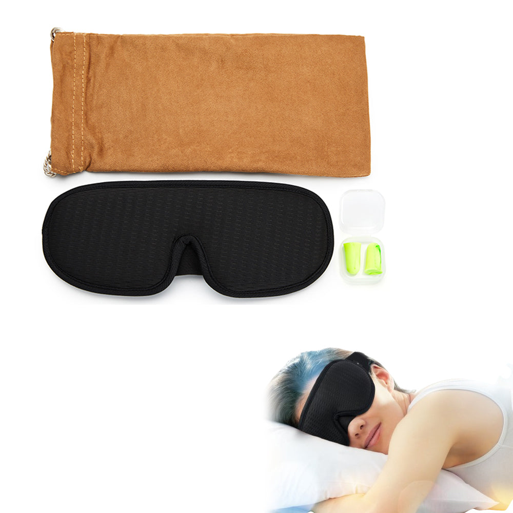 Travel  3D Sleeping Eye Mask Soft Memory Foam Blockout Eye Mask Black