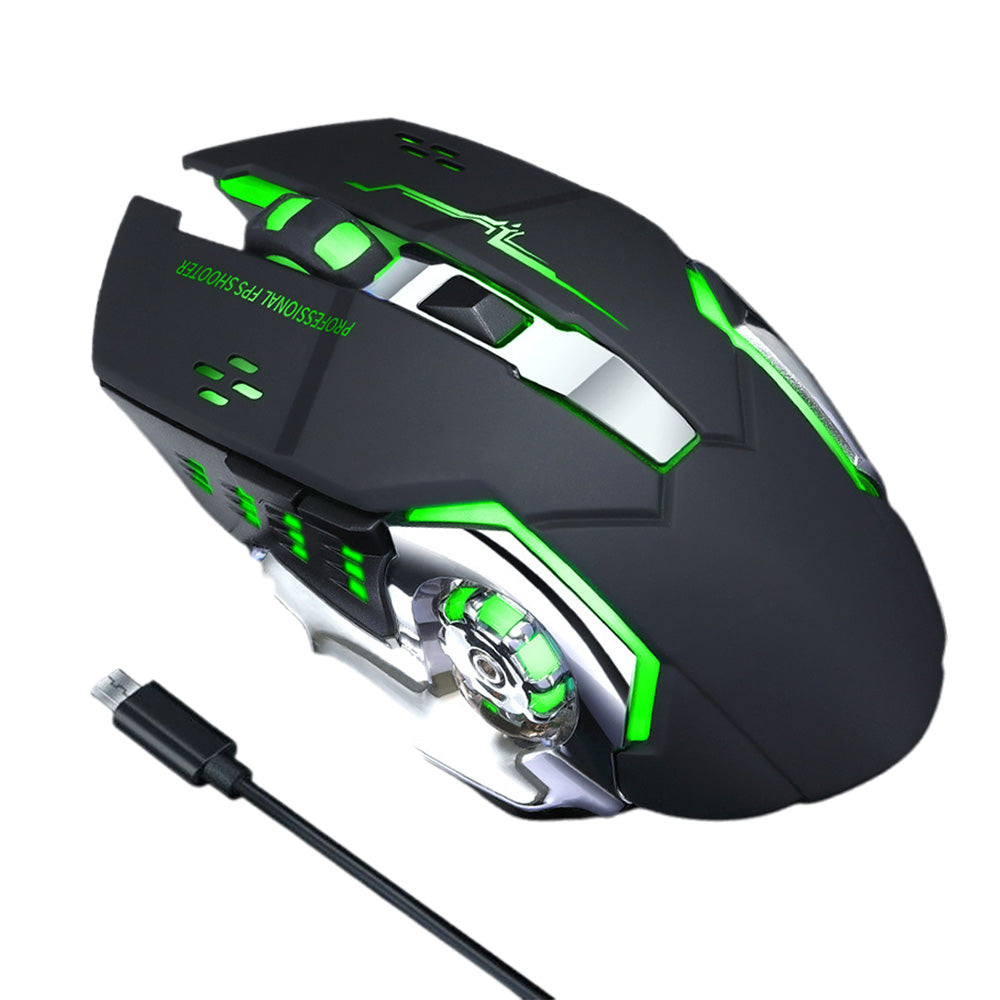 Dual Modes Wireless Mouse 2.4Ghz/Bluetooth RGB Backlit Rechargeable Gaming Mouse Style 1