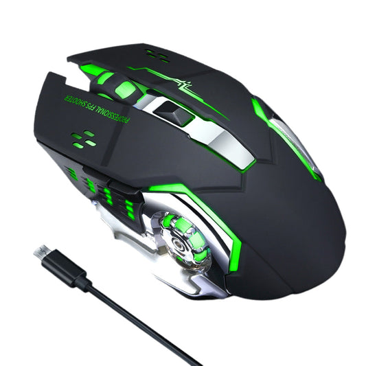 Dual Modes Wireless Mouse 2.4Ghz/Bluetooth RGB Backlit Rechargeable Gaming Mouse Style 1