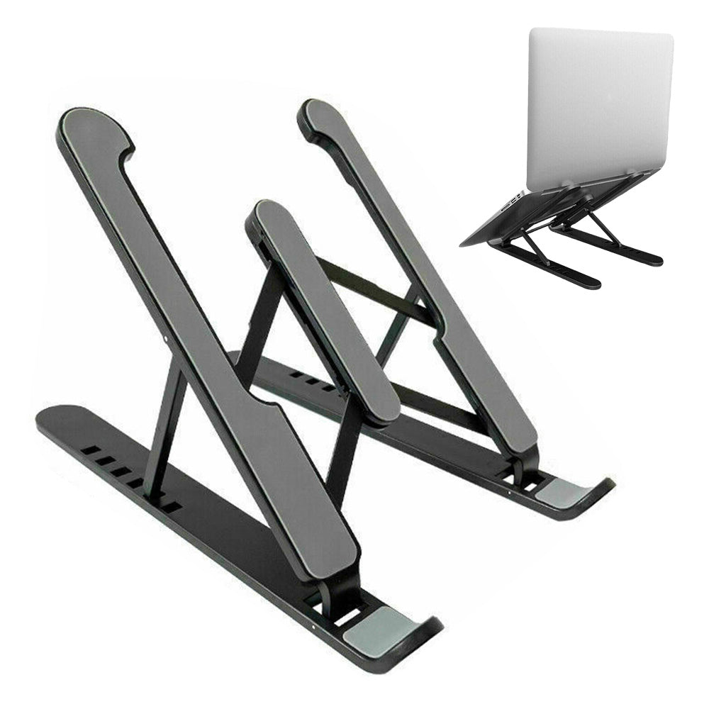 Adjustable Height Foldable Aluminum Laptop Stand - Black