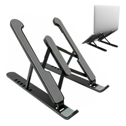 Adjustable Height Foldable Aluminum Laptop Stand - Black