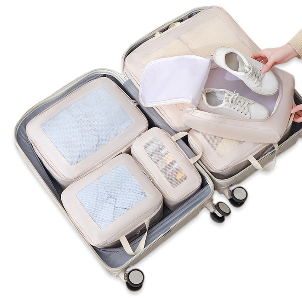 7Pcs Compression Packing Cubes Set ¨C Travel Luggage Organizer Bags for Suitcases Khaki