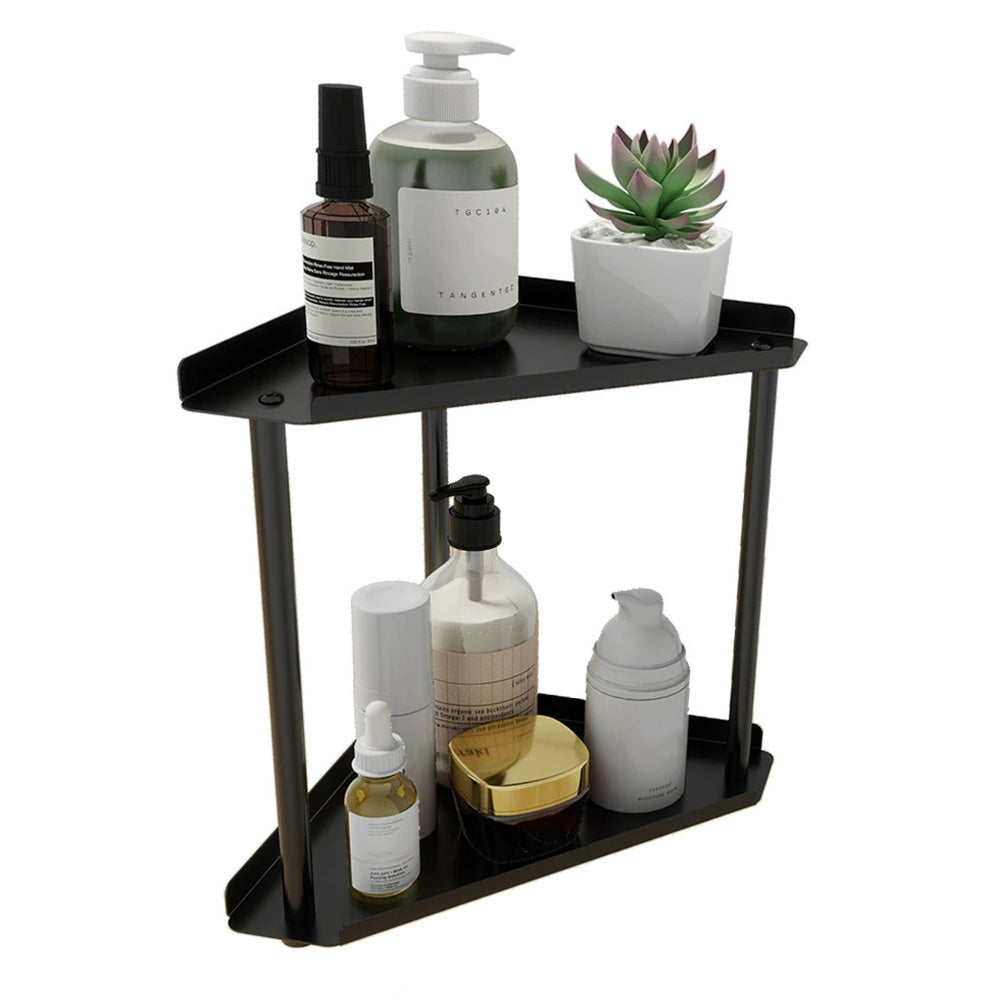 2-Tier Storage Rack ââ‚?Perfume & Skincare Organizer for Home Black