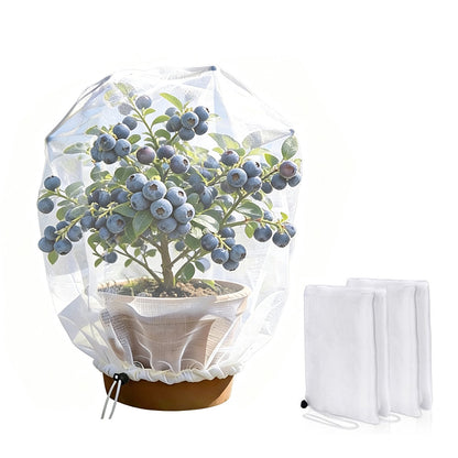 2Pcs Drawstring Plant Protection Cover Fine Mesh Fruit Tree Netting for Birds Insects 150x200cm