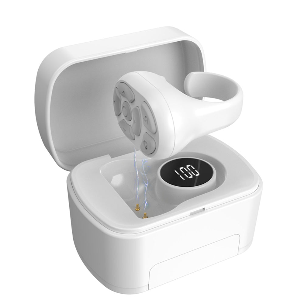 2-in-1 Bluetooth Remote Control Tiktok Scrolling Ring Page Turner for Tablet Ebook Reading Smart Phone White