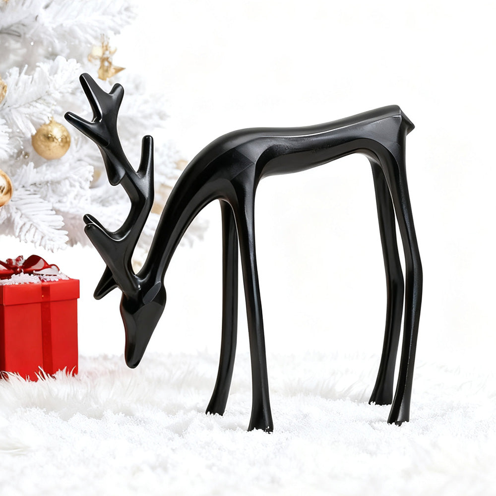 Christmas Reindeer Figurines Centerpieces Decor for Coffee Table Fireplace Small
